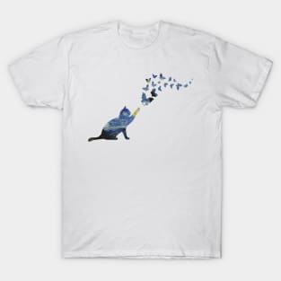 Starry Night Cat Van Gogh For Cat Lovers - Cat Butterfly T-Shirt